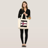 Flag Tote Bag der Färöer Jumbo Stoffbeutel (Vorderseite (Model))