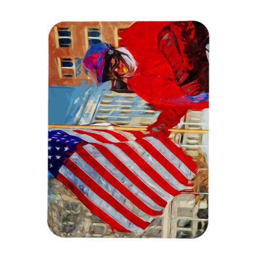Flag-Träger auf Horseback Magnet (Vertikal)