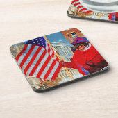 Flag-Träger auf Horseback Untersetzer (Linke Seite)