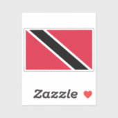 Flag Trinidad and Tobago Custom-Cut Vinyl Sticker (Blatt)