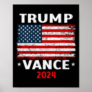 Flag Trump Vance 2024 VP Vizepräsident Poster