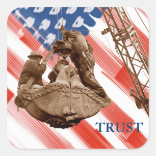 Flag Trust des Kranbetreibers Northwest Crane USA Quadratischer Aufkleber