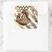 Flag Trust des Kranbetreibers Northwest Crane USA Quadratischer Aufkleber (Tasche)