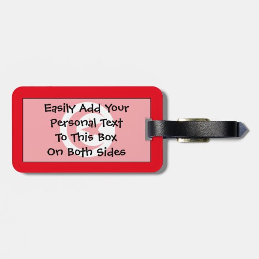 Flag Tunesien Easy ID Personal Gepäckanhänger (Rückseite horizontal)