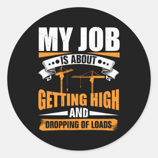 Flag-Turm-Krane-Oper Runder Aufkleber (Vorderseite)