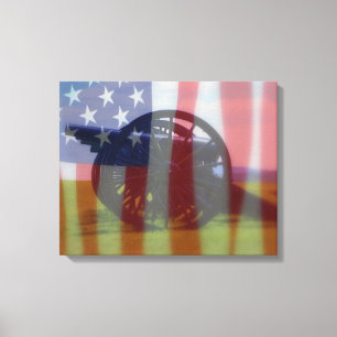 Flag über Antietam Cannons Leinwanddruck