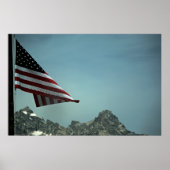 Flag über Teton Print Poster (Vorne)