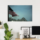 Flag über Teton Print Poster (Heimbüro)