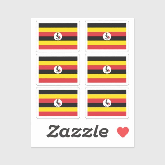 Flag Uganda Collection Pack mit 6 Aufkleber (Blatt)