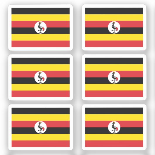 Flag Uganda Collection Pack mit 6 Aufkleber (Vorderseite)
