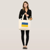 Flag Ukraine Button Tote Beutel Jumbo Stoffbeutel (Vorderseite (Model))
