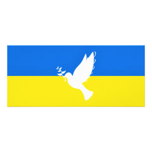 Flag Ukraine Dove of Peace Rack Card - Frieden Werbekarte