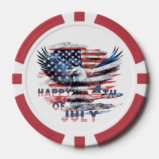 Flag und Adler der Vereinigten Staaten. 4. Juli. I Pokerchips (Vorderseite)