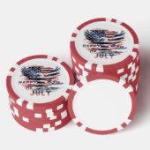 Flag und Adler der Vereinigten Staaten. 4. Juli. I Pokerchips (Stapel)