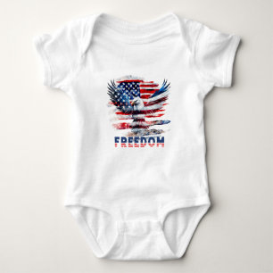 Flag und Adler der Vereinigten Staaten.Freiheit. Baby Strampler