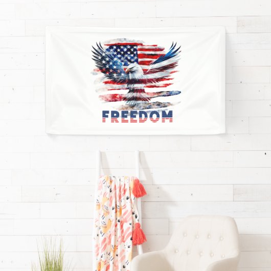 Flag und Adler der Vereinigten Staaten.Freiheit. Banner (Insitu)