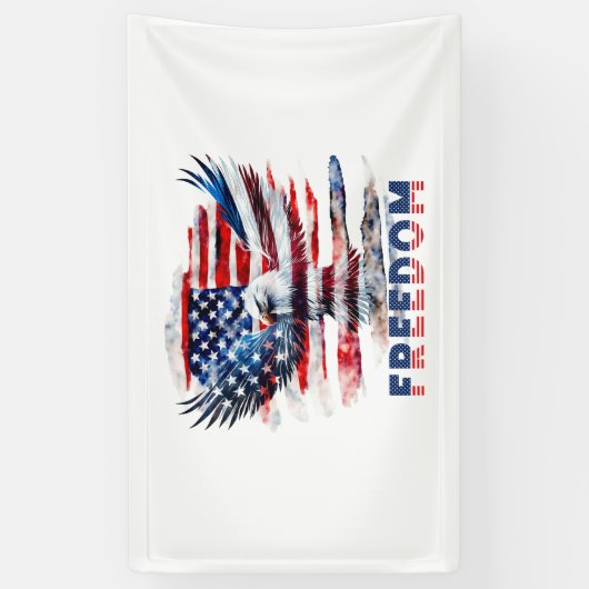 Flag und Adler der Vereinigten Staaten.Freiheit. Banner (Vertikal)