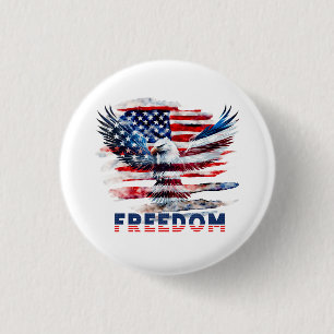Flag und Adler der Vereinigten Staaten.Freiheit. Button