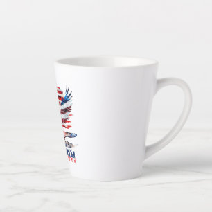 Flag und Adler der Vereinigten Staaten.Freiheit. Milchtasse