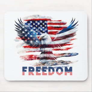 Flag und Adler der Vereinigten Staaten.Freiheit. Mousepad