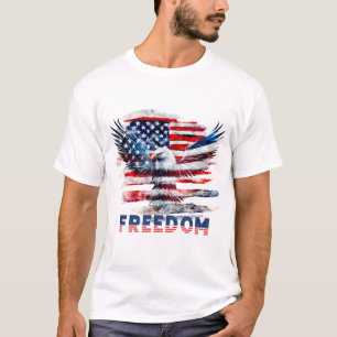 Flag und Adler der Vereinigten Staaten.Freiheit. T-Shirt