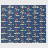 Flag und Adler mit amerikanischem Text Geschenkpapier (Flach)