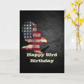 Flag und Bald Adler zum 93. Geburtstag Karte (Gelbe Blume)