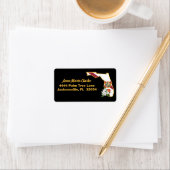 Flag und Blume Orange Blossom für benutzerdefinier Adressaufkleber (Insitu)