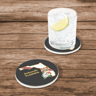 Flag und Blume Orange Blossom für benutzerdefinier Getränkeuntersetzer