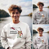 Flag und Blume Orange Blossom für benutzerdefinier Sweatshirt