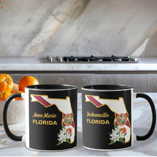 Flag und Blume Orange Blossom für benutzerdefinier Tasse