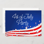 Flag und Hintergrund 4. Juli Party Einladung (Vorne/Hinten)