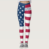 Flag United Staaten Stars & Stripes Custom USA Leggings (Vorderseite)