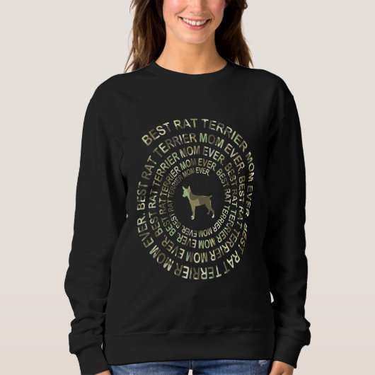 Flag US Camo Rat Terrier Dog Mom Ever Spiral Dog Sweatshirt (Vorderseite)