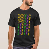 Flag US Mardi Gras mit Lilie Crawfish T-Shirt (Vorderseite)