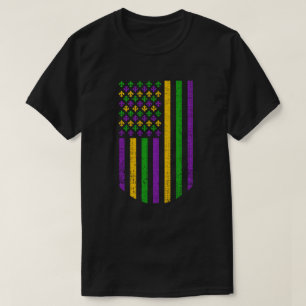 Flag US Mardi Gras mit Lilie Patriotic T-Shirt