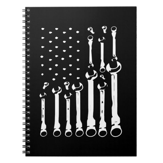 Flag US Mechanische Wrenches Amerikaner für Frauen Notizblock (Vorderseite)