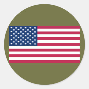 FLAG_USA, 4. Juli Unabhängigkeitstag Runder Aufkleber