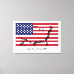 Flag USA AMERICA Patriotic Zuhause - Angepasster T Leinwanddruck