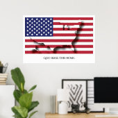 Flag USA AMERICA Patriotic Zuhause - Angepasster T Poster (Heimbüro)