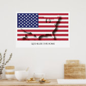 Flag USA AMERICA Patriotic Zuhause - Angepasster T Poster (Küche)