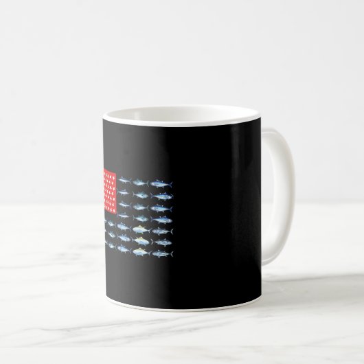 Flag USA amerikanische Flagge Fischer Patriot Kaffeetasse (VorderseiteRechts)