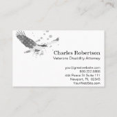 *~* Flag USA Amerikanischer Adler Grau auf schwarz Visitenkarte (Rückseite)