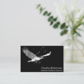 *~* Flag USA Amerikanischer Adler Grau auf schwarz Visitenkarte (Stehend Vorderseite)