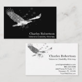 *~* Flag USA Amerikanischer Adler Grau auf schwarz Visitenkarte (Vorne/Hinten)