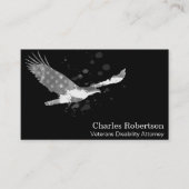 *~* Flag USA Amerikanischer Adler Grau auf schwarz Visitenkarte (Vorderseite)