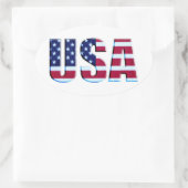 Flag USA Letters Ovaler Aufkleber (Tasche)