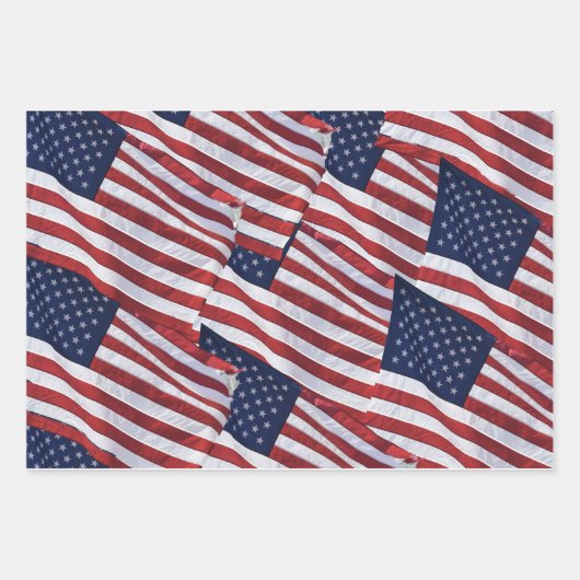 Flag USA Paper Sheets Geschenkpapier Set (Vorderseite)