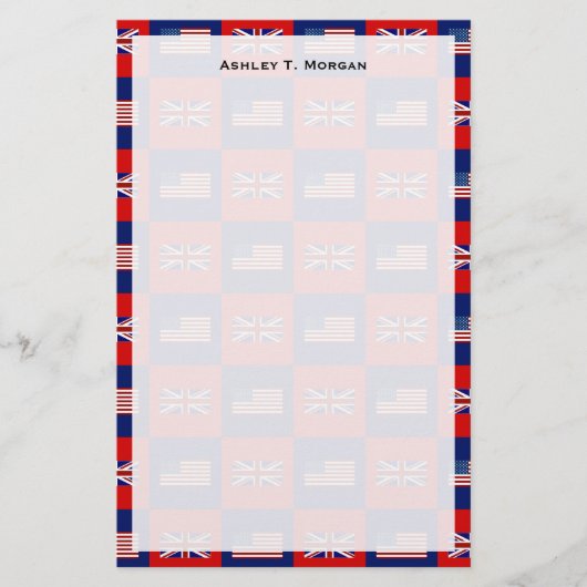 Flag USA & UK Flag Pattern Briefpapier (Vorderseite)