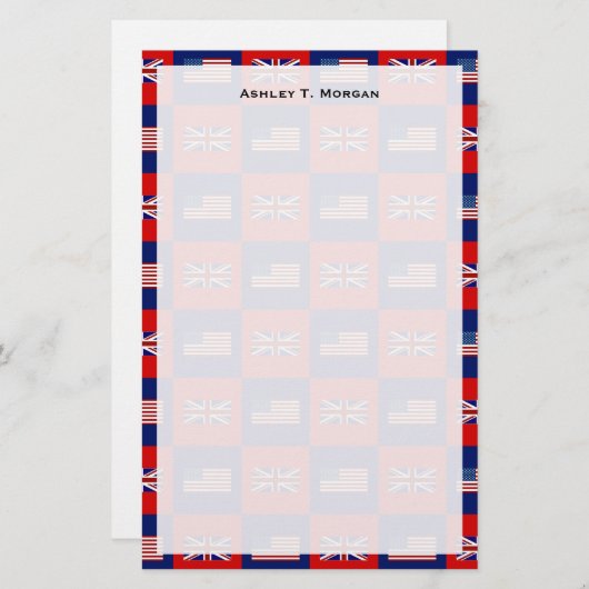 Flag USA & UK Flag Pattern Briefpapier (Vorne/Hinten)